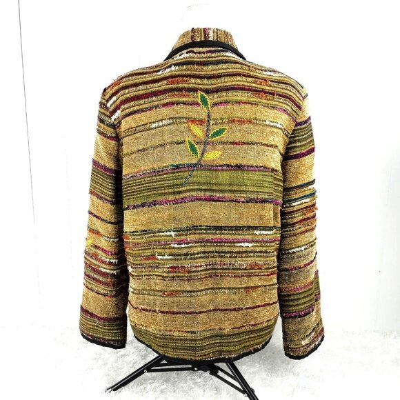 Art to Wear Boho Embroidered Applique Floral Jacket Drapers & Damon Medium EUC - Picture 3 of 12